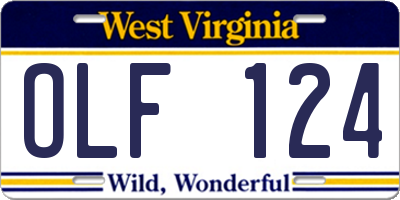 WV license plate OLF124