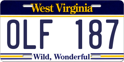 WV license plate OLF187