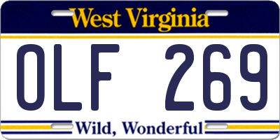 WV license plate OLF269