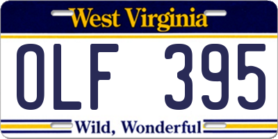 WV license plate OLF395