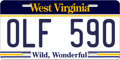 WV license plate OLF590