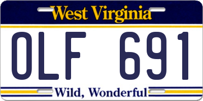 WV license plate OLF691