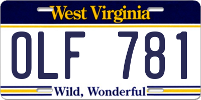 WV license plate OLF781