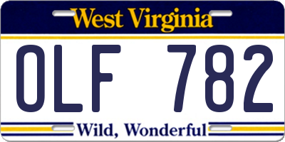 WV license plate OLF782