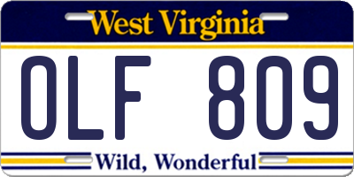 WV license plate OLF809