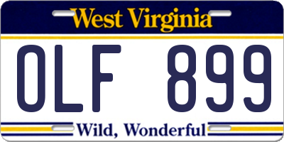 WV license plate OLF899