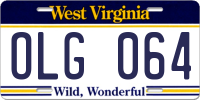 WV license plate OLG064