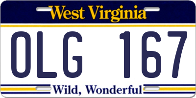 WV license plate OLG167