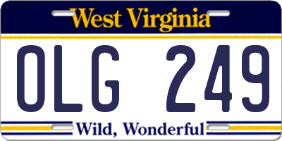 WV license plate OLG249