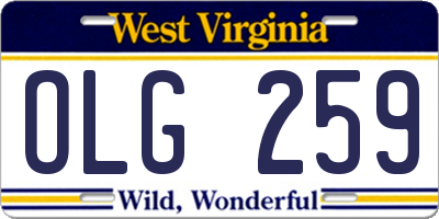 WV license plate OLG259