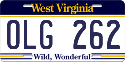 WV license plate OLG262