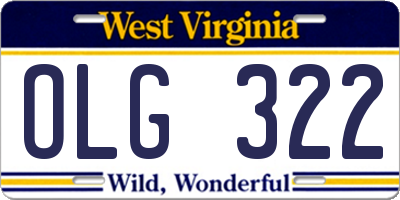 WV license plate OLG322