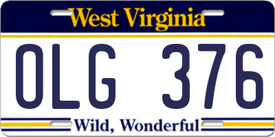 WV license plate OLG376