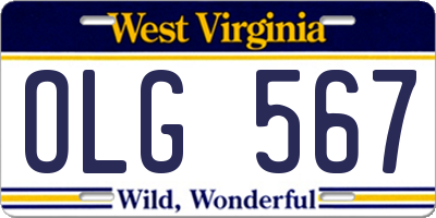 WV license plate OLG567