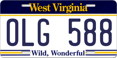 WV license plate OLG588