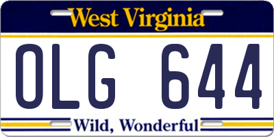 WV license plate OLG644