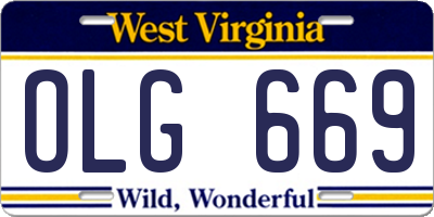WV license plate OLG669