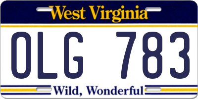WV license plate OLG783