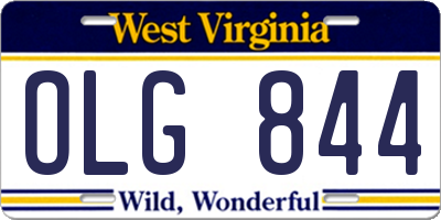 WV license plate OLG844