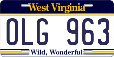 WV license plate OLG963