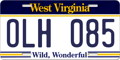 WV license plate OLH085