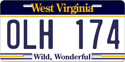 WV license plate OLH174