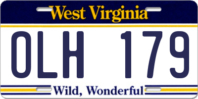 WV license plate OLH179