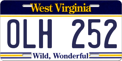 WV license plate OLH252