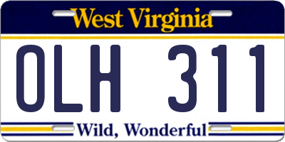 WV license plate OLH311