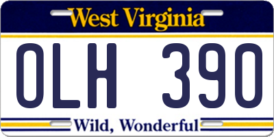 WV license plate OLH390