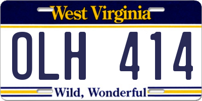 WV license plate OLH414