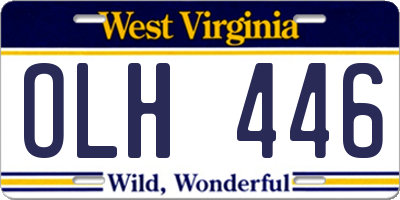 WV license plate OLH446