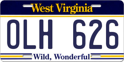WV license plate OLH626