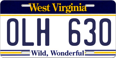 WV license plate OLH630