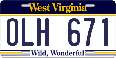 WV license plate OLH671