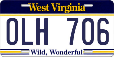 WV license plate OLH706