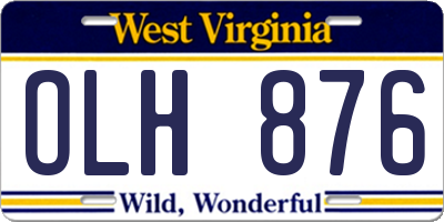 WV license plate OLH876