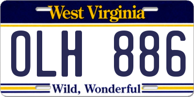 WV license plate OLH886