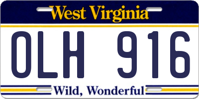 WV license plate OLH916