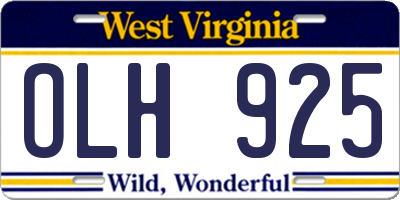WV license plate OLH925