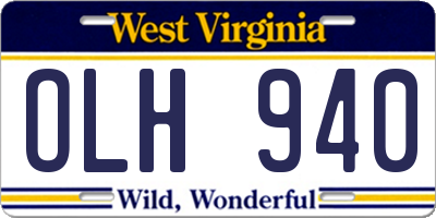 WV license plate OLH940