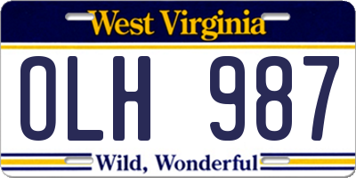 WV license plate OLH987