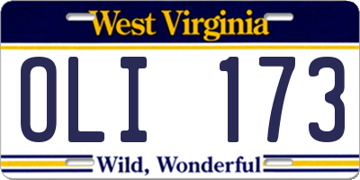 WV license plate OLI173