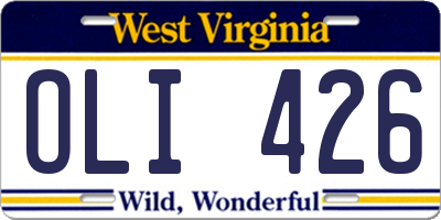 WV license plate OLI426