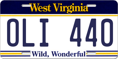 WV license plate OLI440