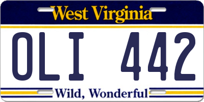 WV license plate OLI442