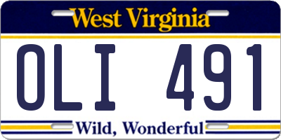 WV license plate OLI491