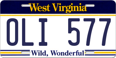 WV license plate OLI577