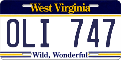 WV license plate OLI747