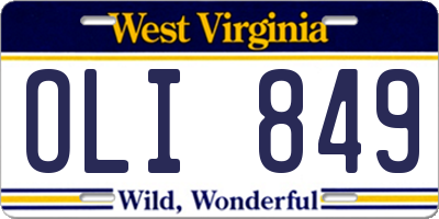 WV license plate OLI849